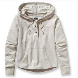 Patagonia Ahnya Cream Henley Sweatshirt Pullover Hoodie Size Small